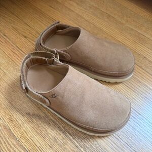 UGG Chestnut Suede Slip-On Clogs